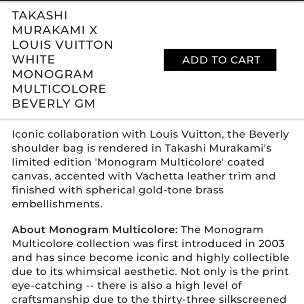 SOLD- TAKASHI MURAKAMI X LOUIS VUITTON WHITE MONOGRAM MULTICOLOR  BEVERLY GM - Picture 2 of 14